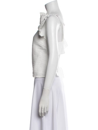 Rachel Comey Asymmetrical Three-Quarter Sleeve Crop Top