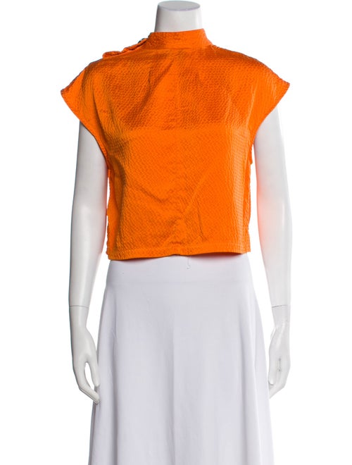 Rachel Comey Silk Mock Neck Crop Top