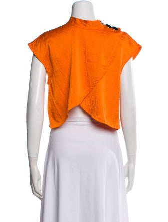 Rachel Comey Silk Mock Neck Crop Top