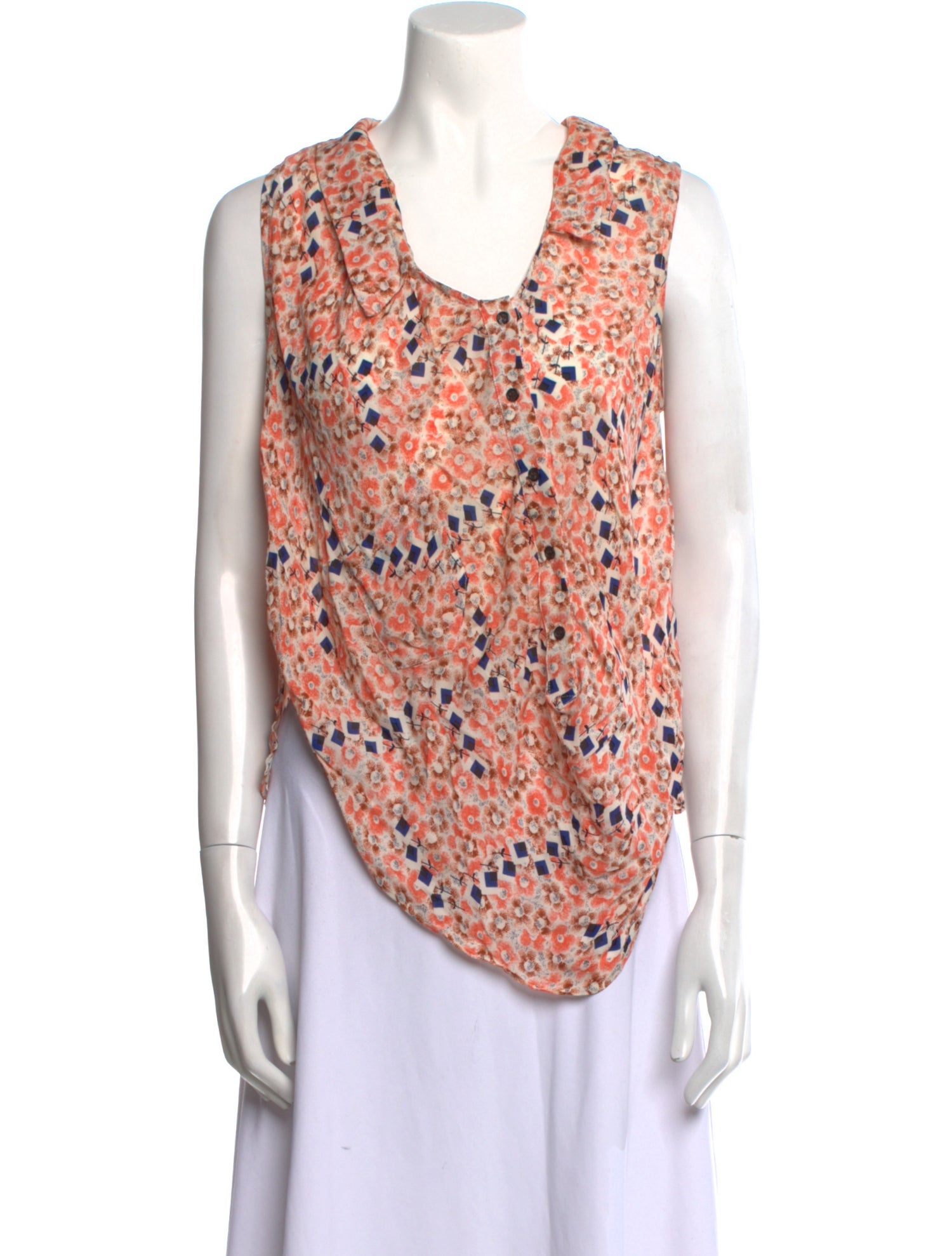 Rachel Comey Silk Floral Print Top