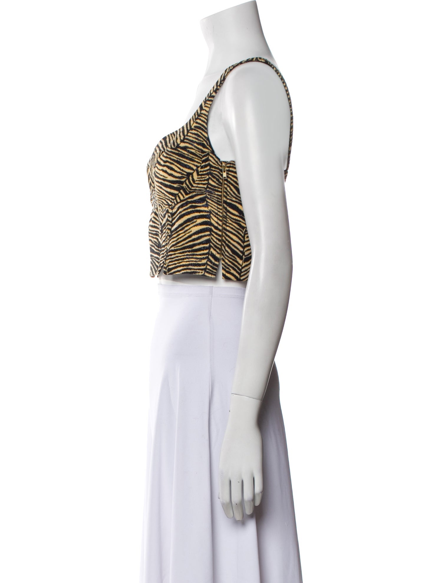 Rachel Comey Printed Square Neckline Crop Top