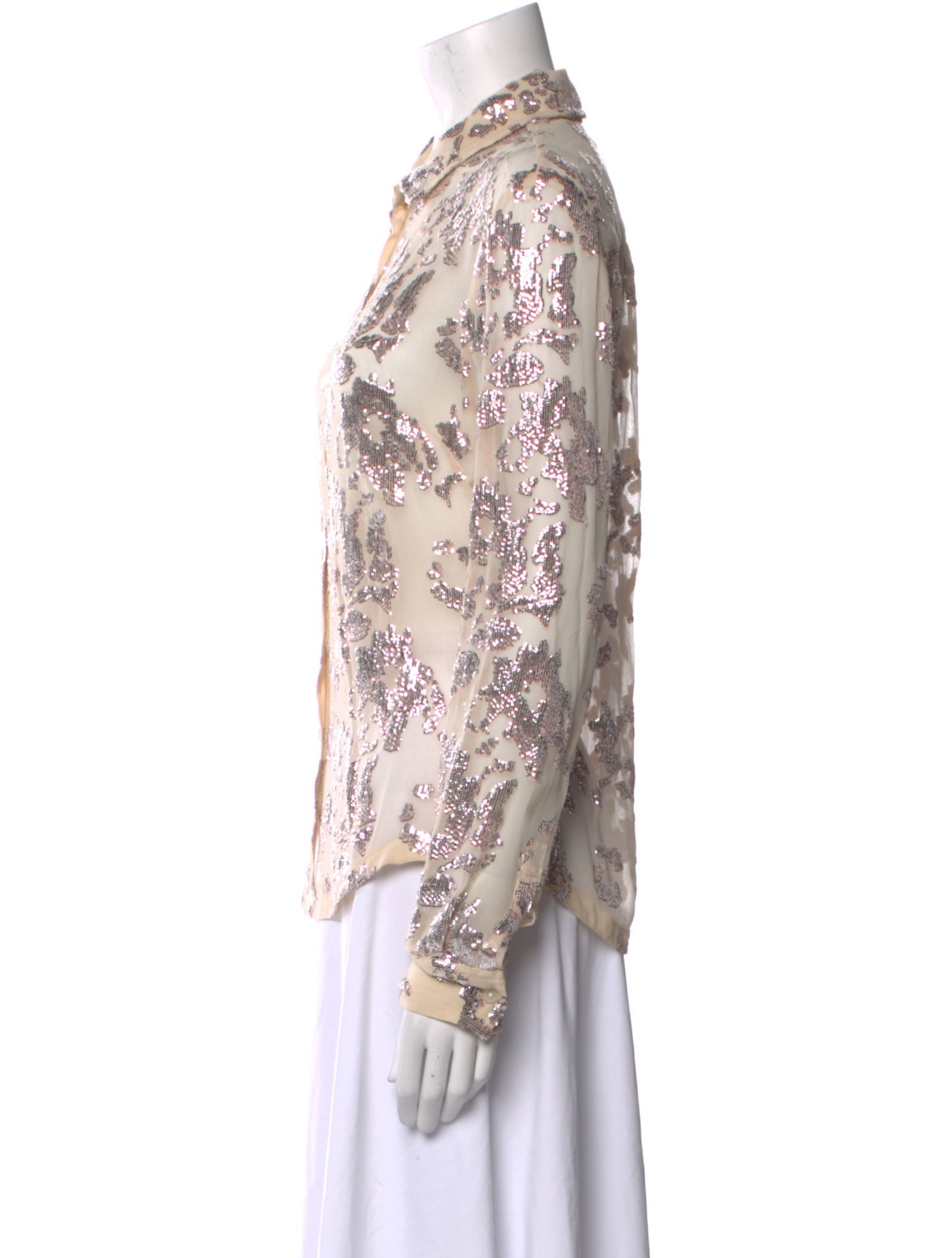 Rachel Comey Printed Long Sleeve Button-Up Top