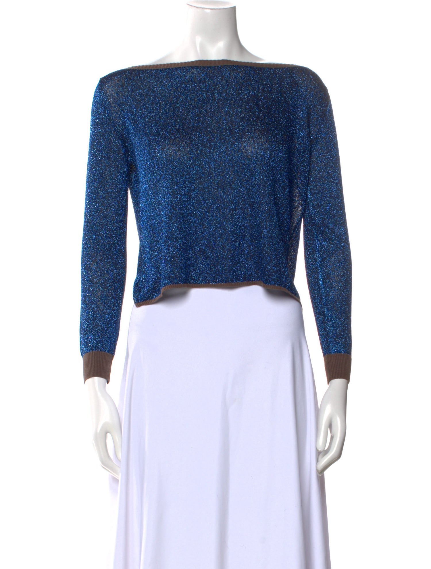 Rachel Comey Bateau Neckline Long Sleeve Crop Top