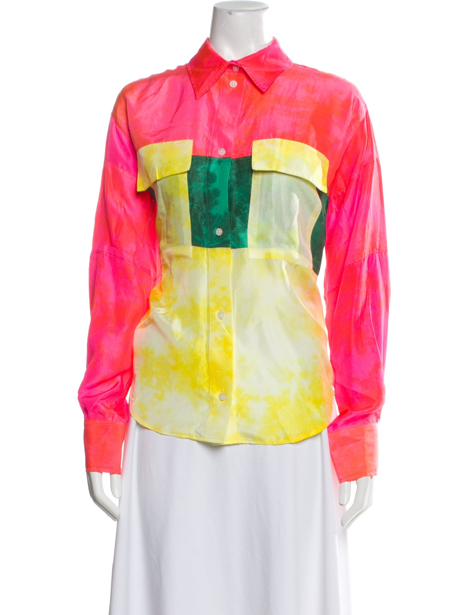 Rachel Comey Silk Printed Button-Up Top w/ Tags