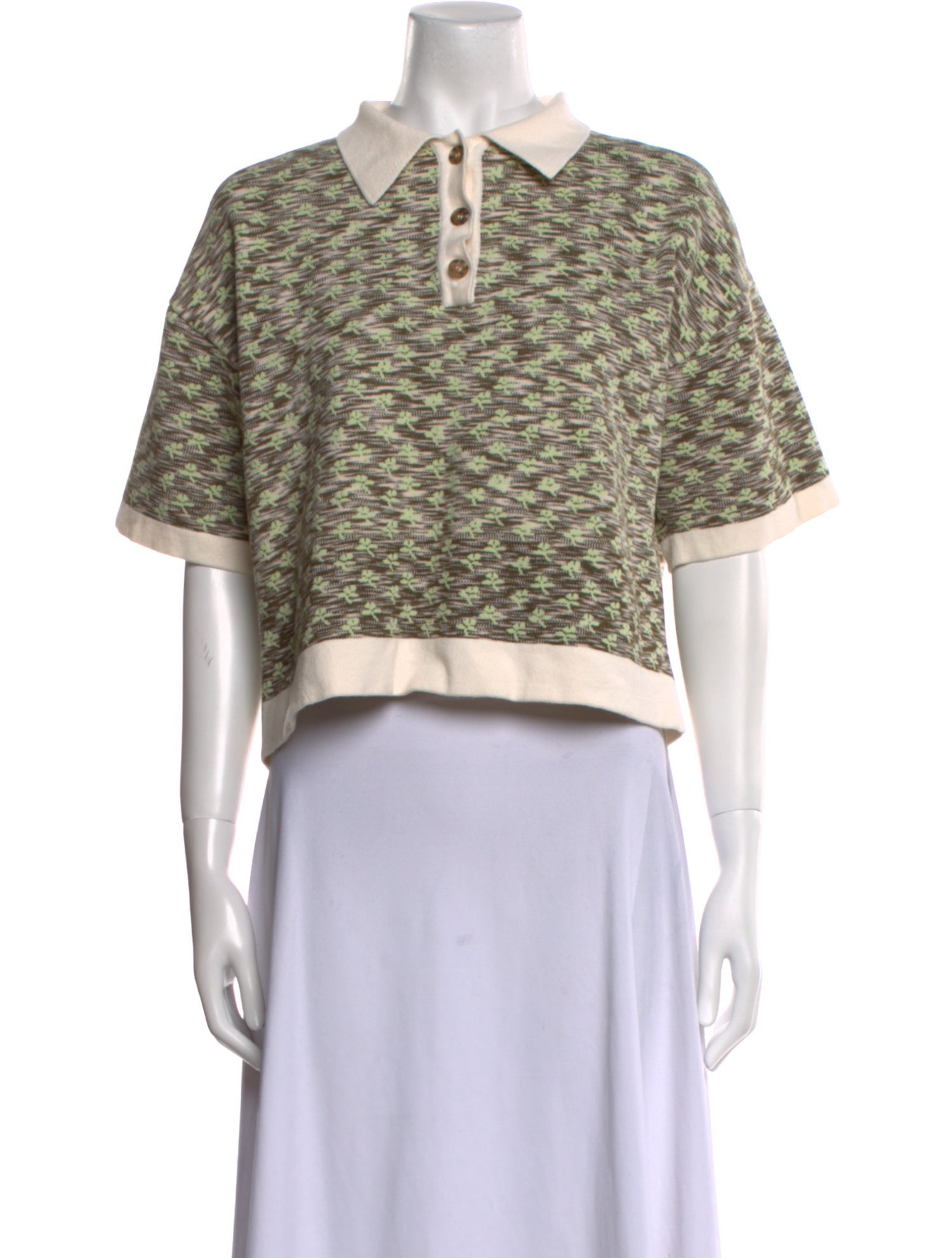 Rachel Comey Printed Short Sleeve Crop Top