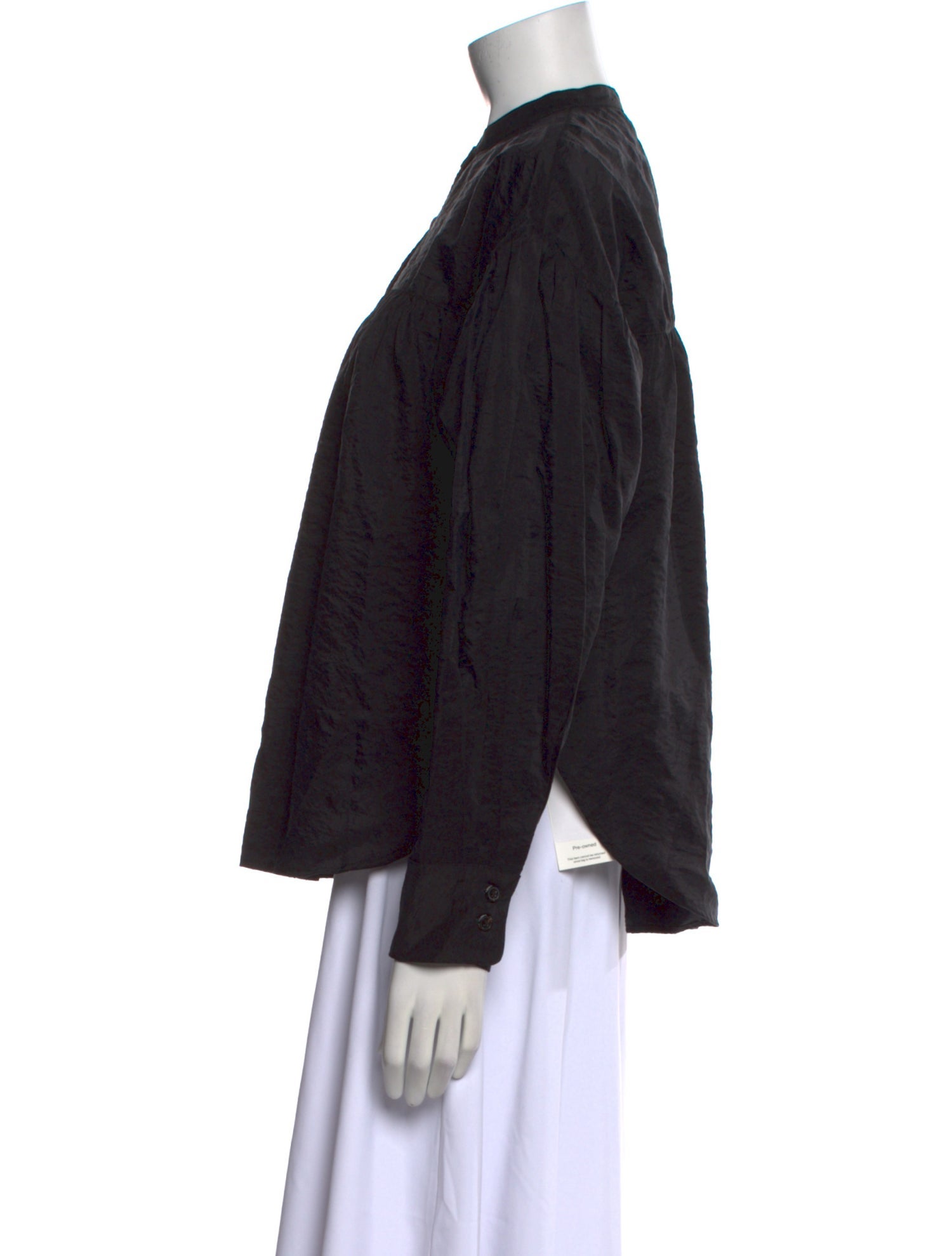 Rachel Comey Mock Neck Long Sleeve Button-Up Top