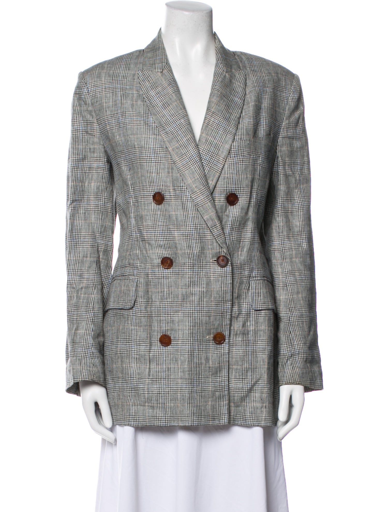 Rachel Comey Linen Plaid Print Blazer