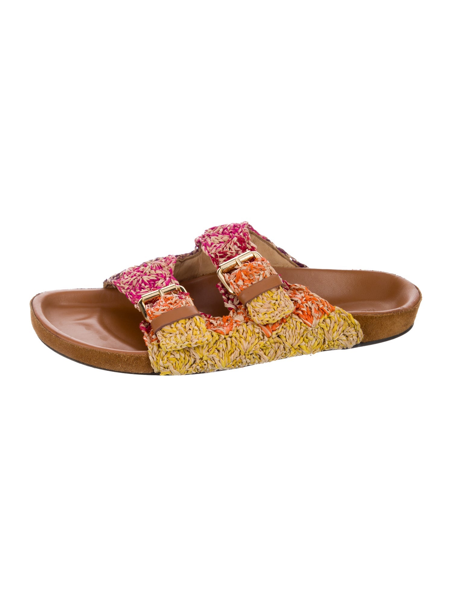 Rachel Comey Raffia Colorblock Pattern Slides