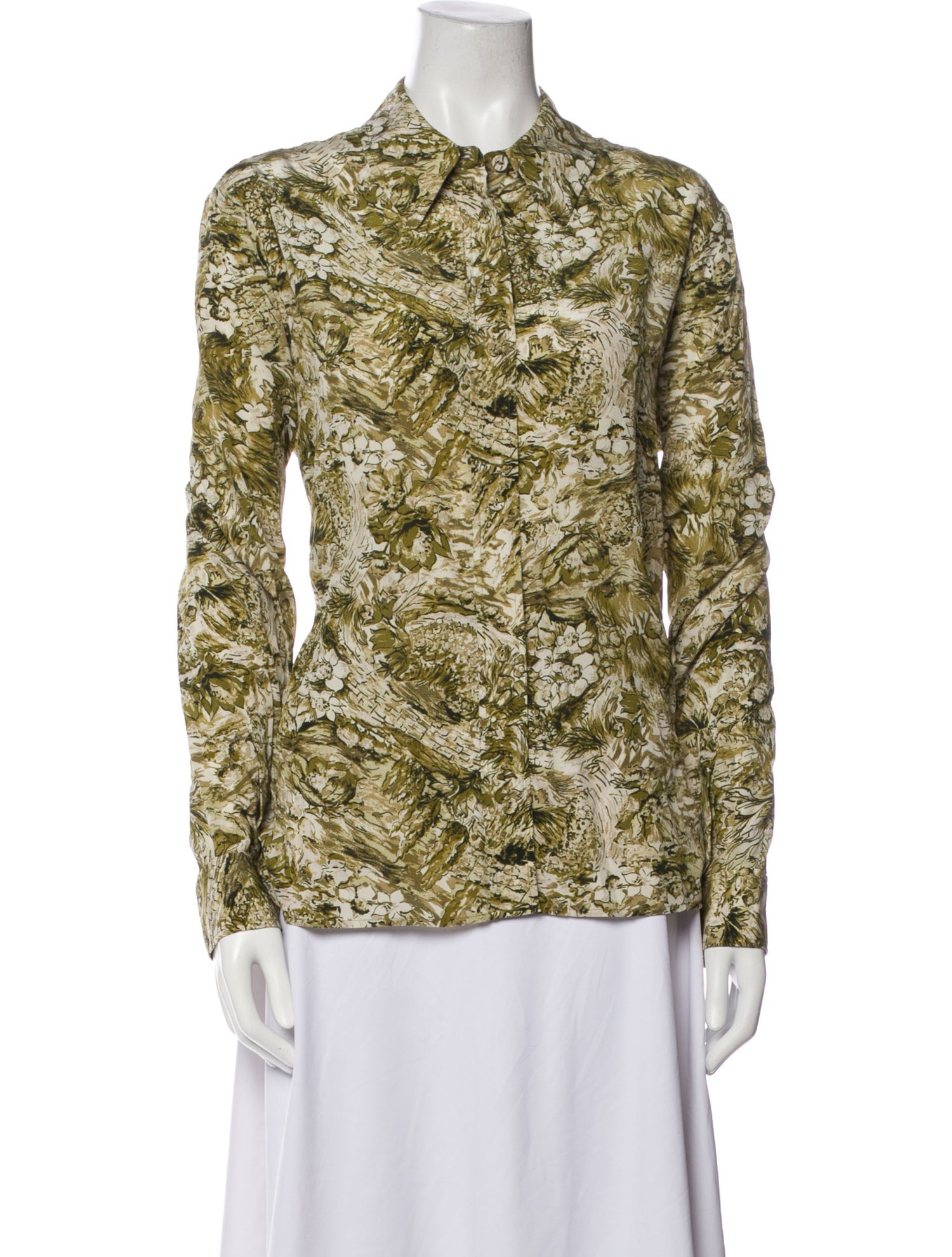 Rachel Comey Silk Printed Button-Up Top