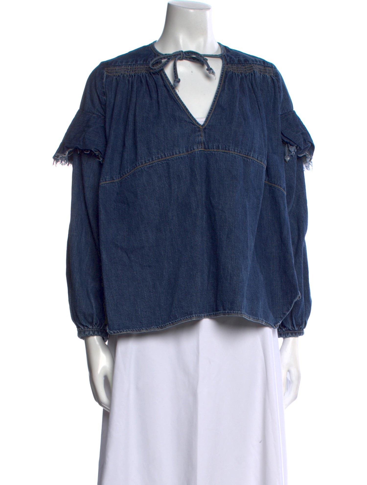 Rachel Comey V-Neck Long Sleeve Blouse