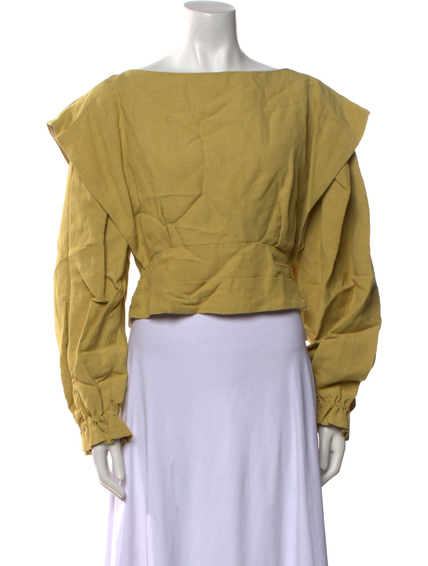 Rachel Comey Bateau Neckline Long Sleeve Crop Top