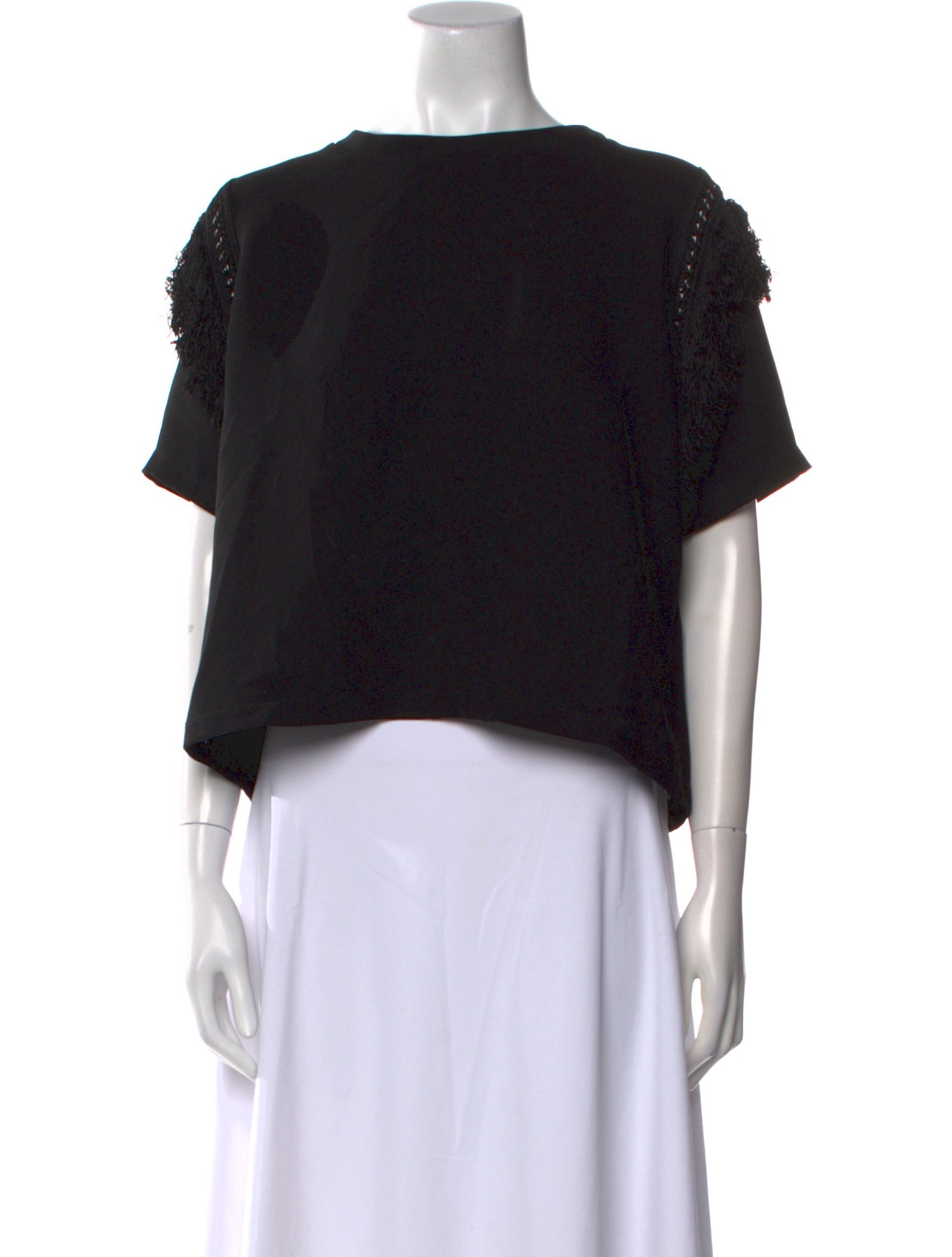 Rachel Comey Bateau Neckline Short Sleeve Crop Top