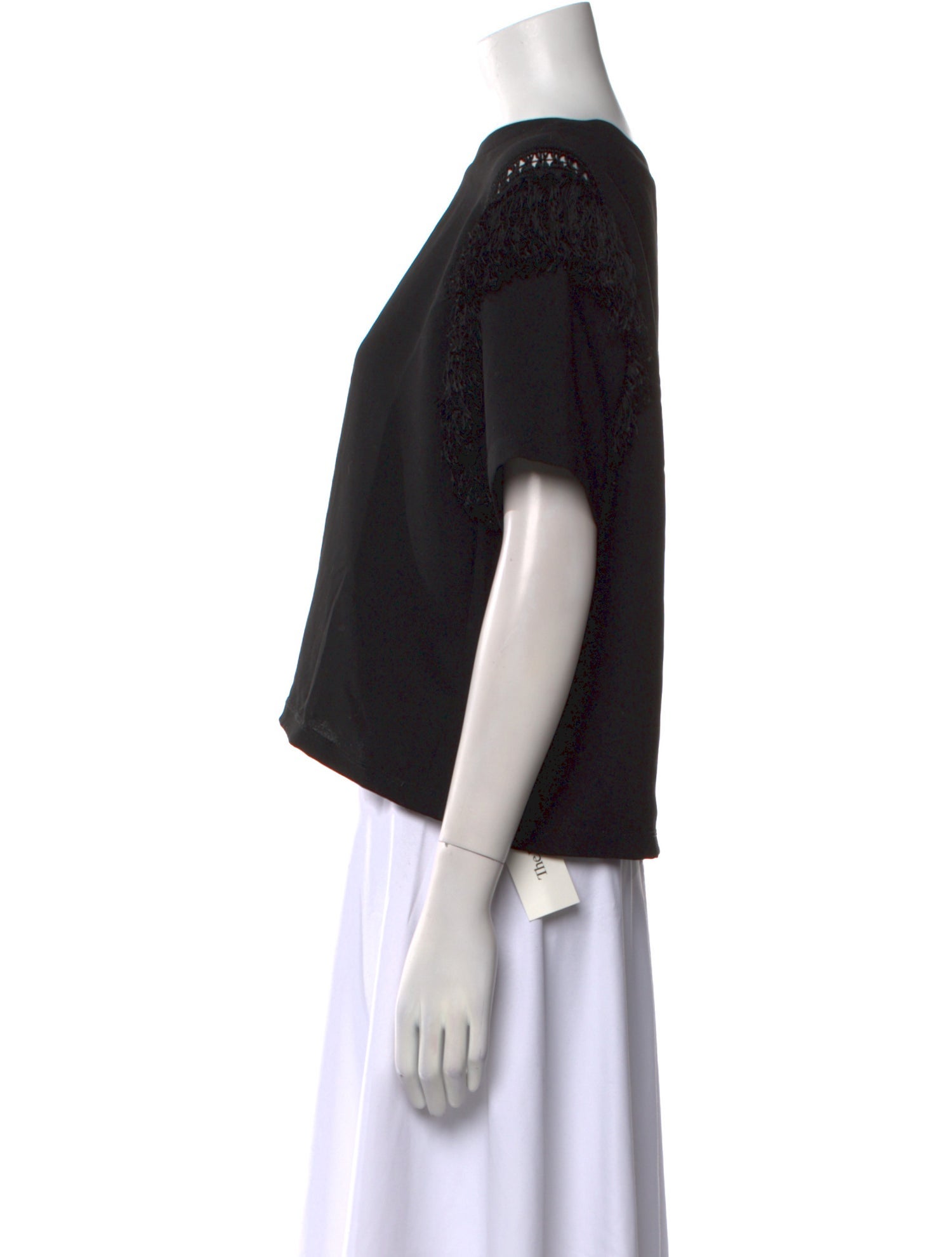 Rachel Comey Bateau Neckline Short Sleeve Crop Top