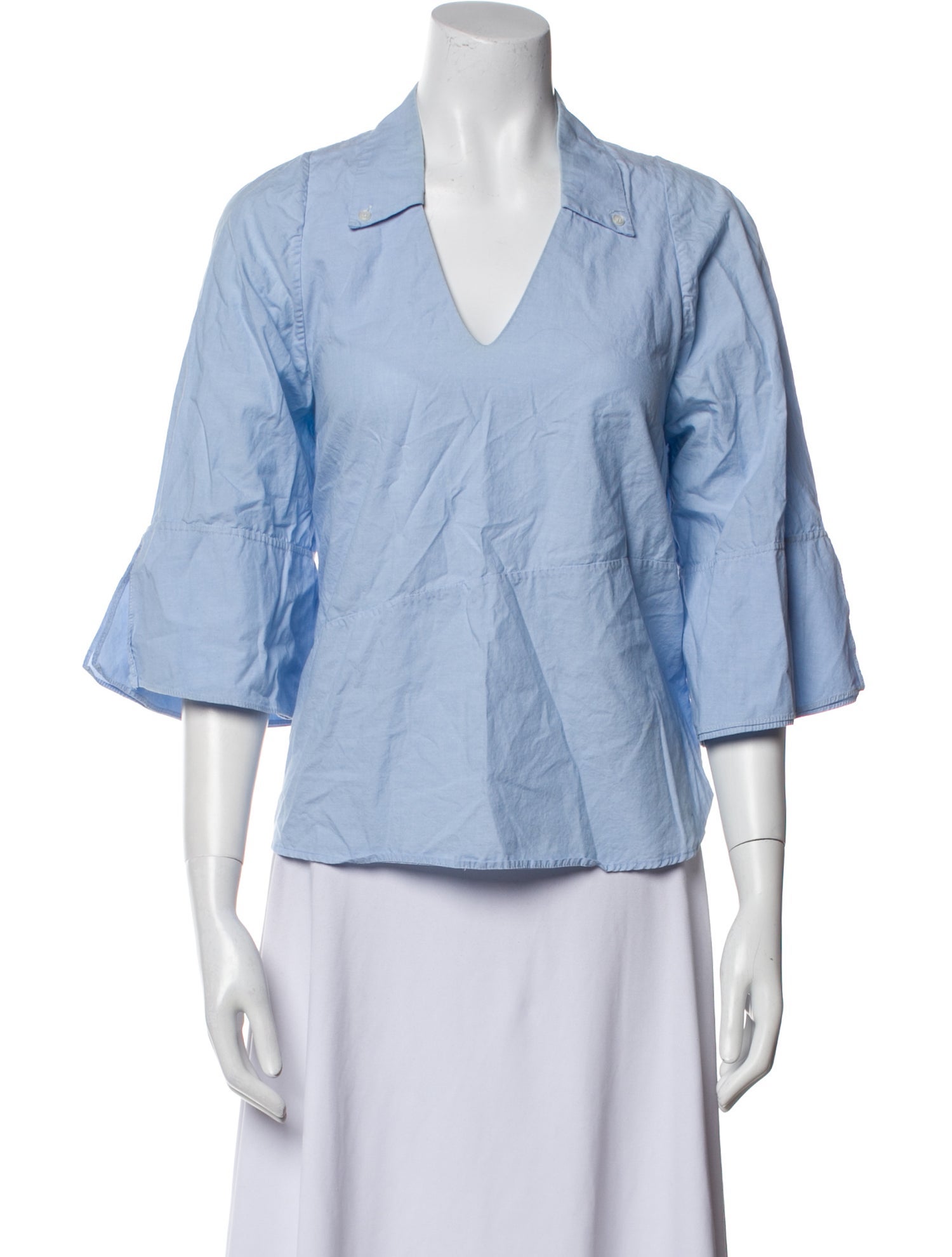 Rachel Comey V-Neck Three-Quarter Sleeve Blouse