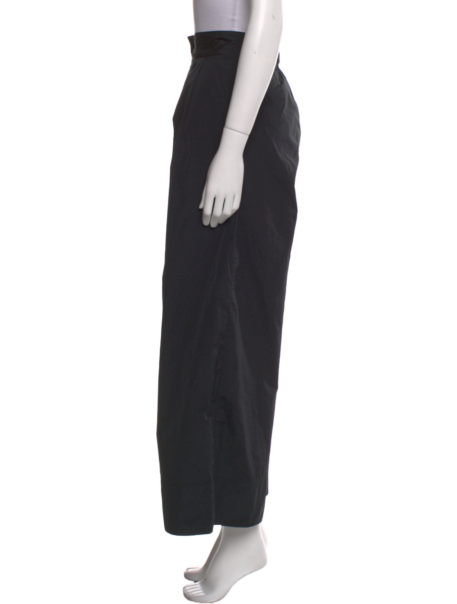Made in USA Solid Wide Leg Pants w Thick Waistband