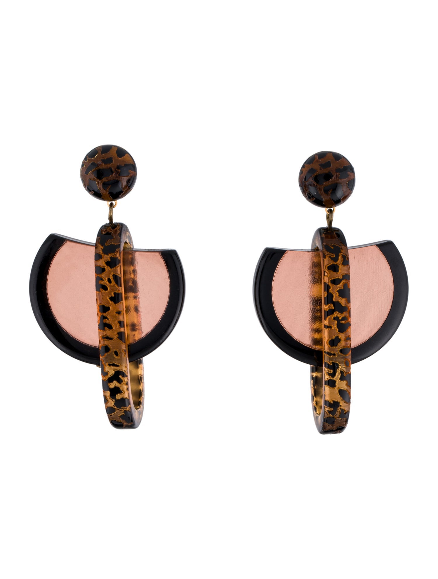 Rachel Comey Resin Cheetah Print Drop Earrings