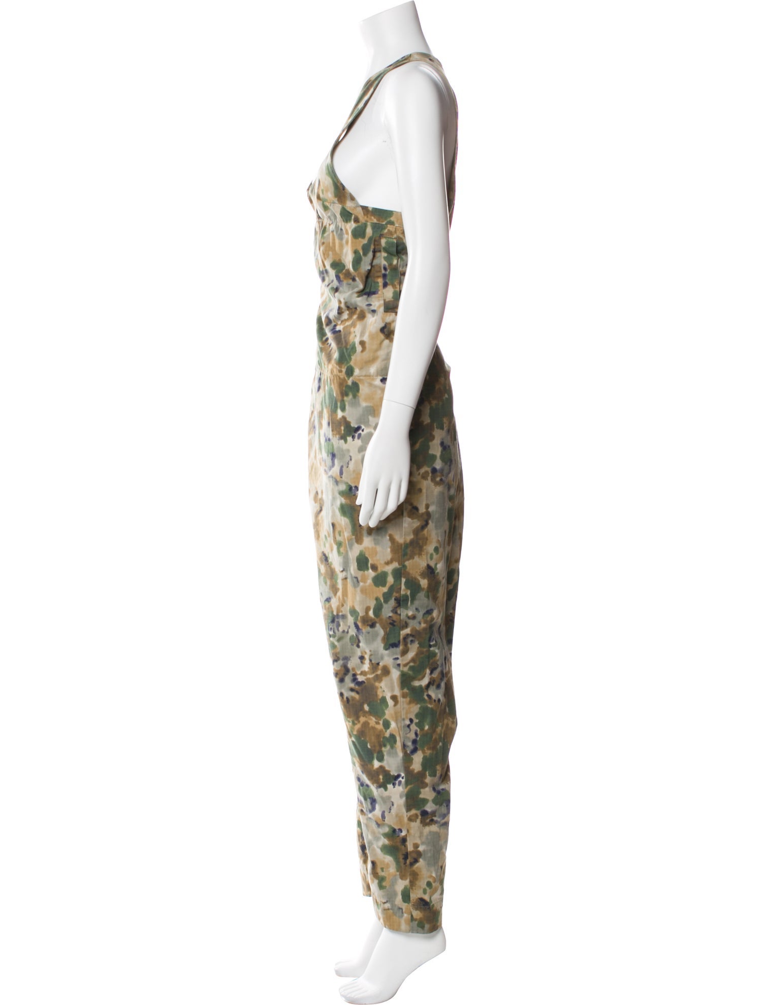 Rachel Comey Camouflage Print Plunge Neckline Jumpsuit