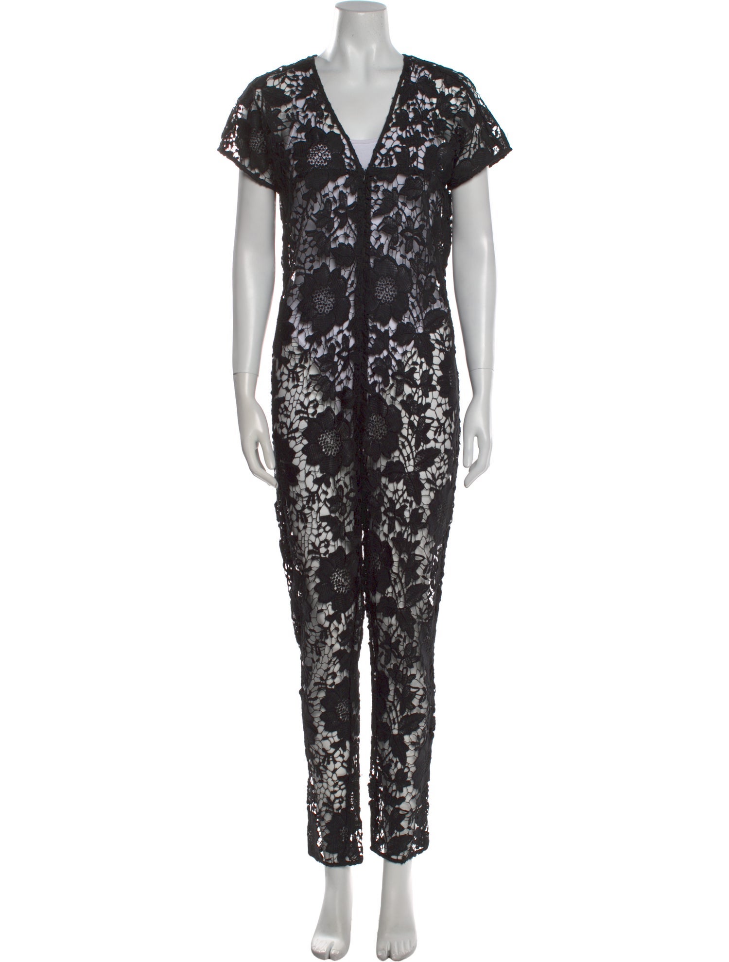 Rachel Comey Lace Pattern V-Neck Jumpsuit