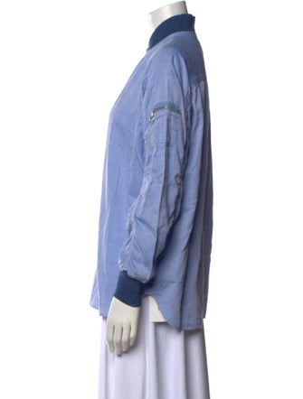 Rachel Comey Mock Neck Long Sleeve Button-Up Top