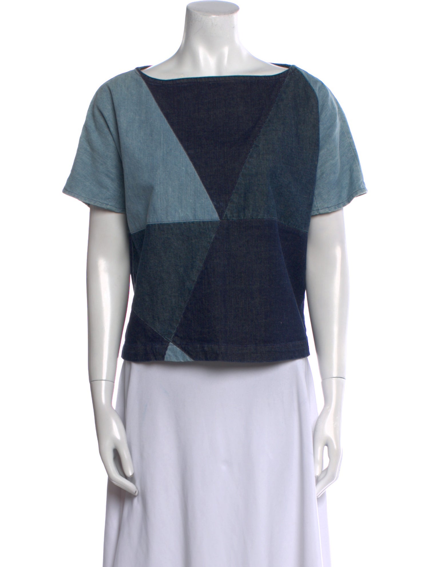 Rachel Comey Colorblock Pattern Scoop Neck Top