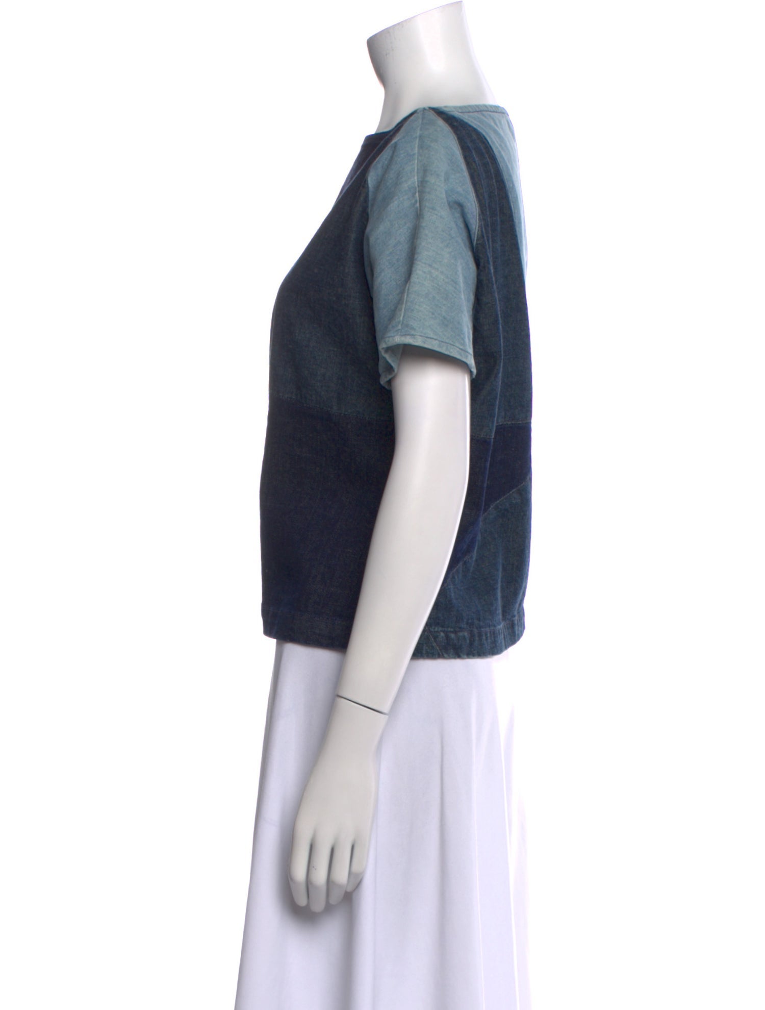 Rachel Comey Colorblock Pattern Scoop Neck Top