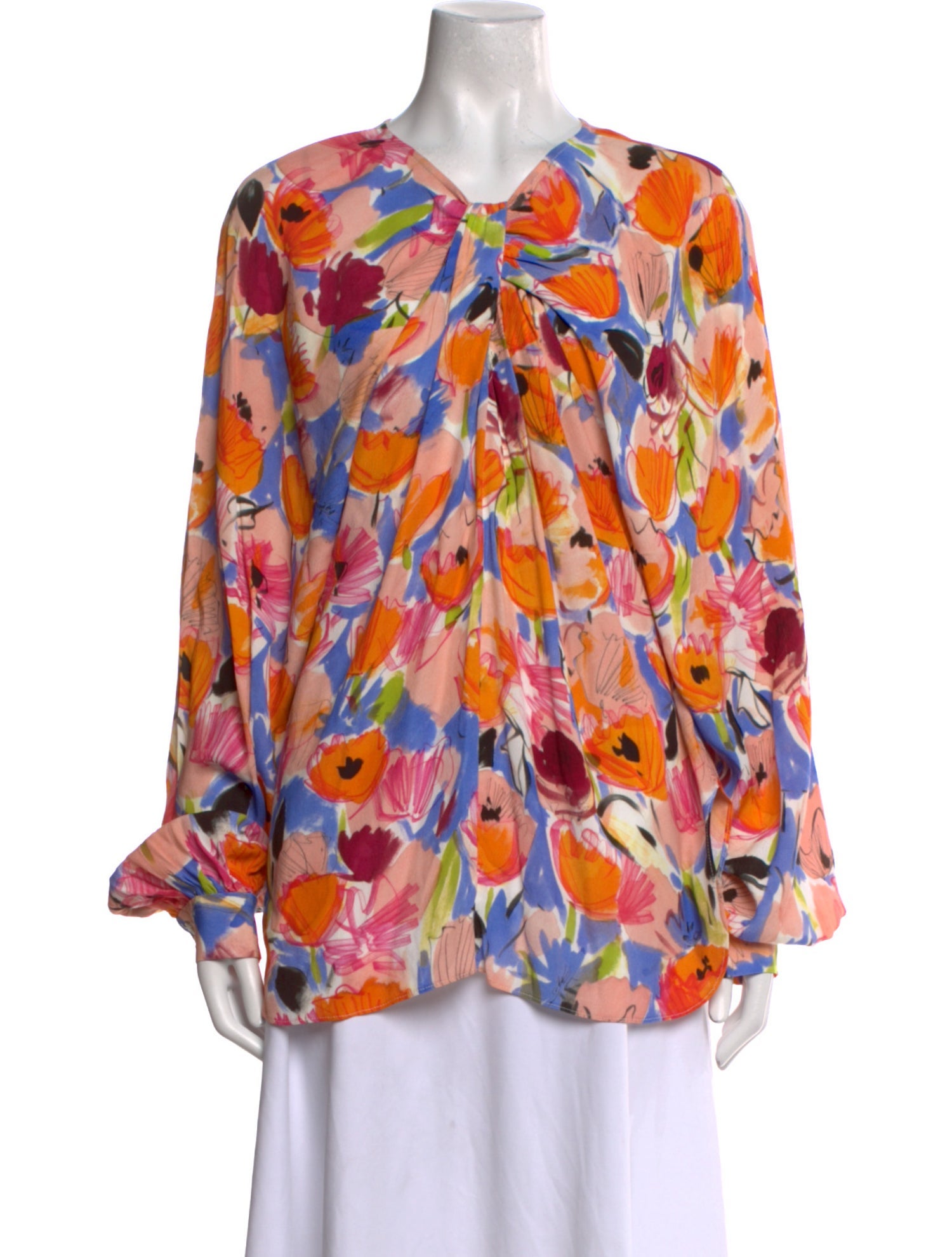 Rachel Comey Floral Print V-Neck Blouse
