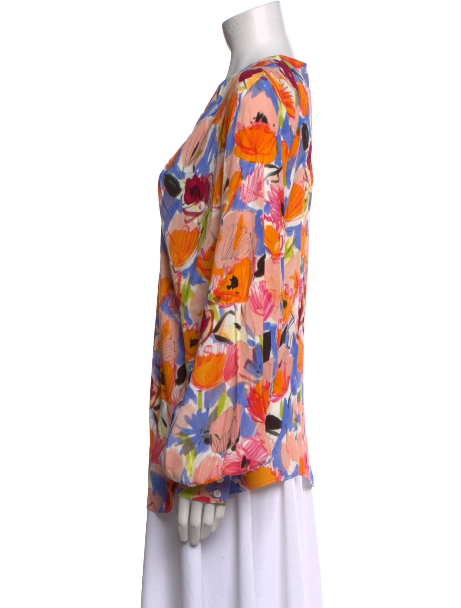 Rachel Comey Floral Print V-Neck Blouse