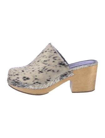 Rachel Comey Ponyhair Animal Print Mules