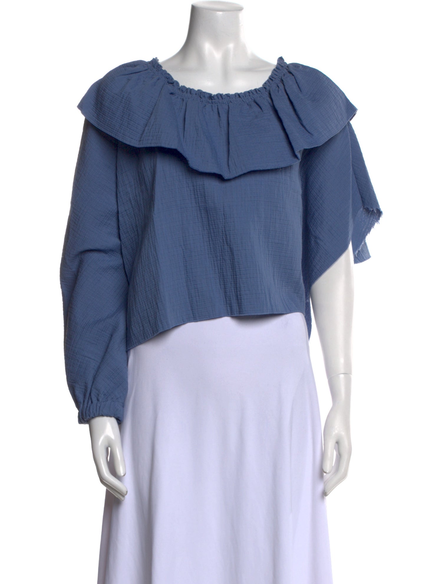 Rachel Comey Scoop Neck Long Sleeve Crop Top