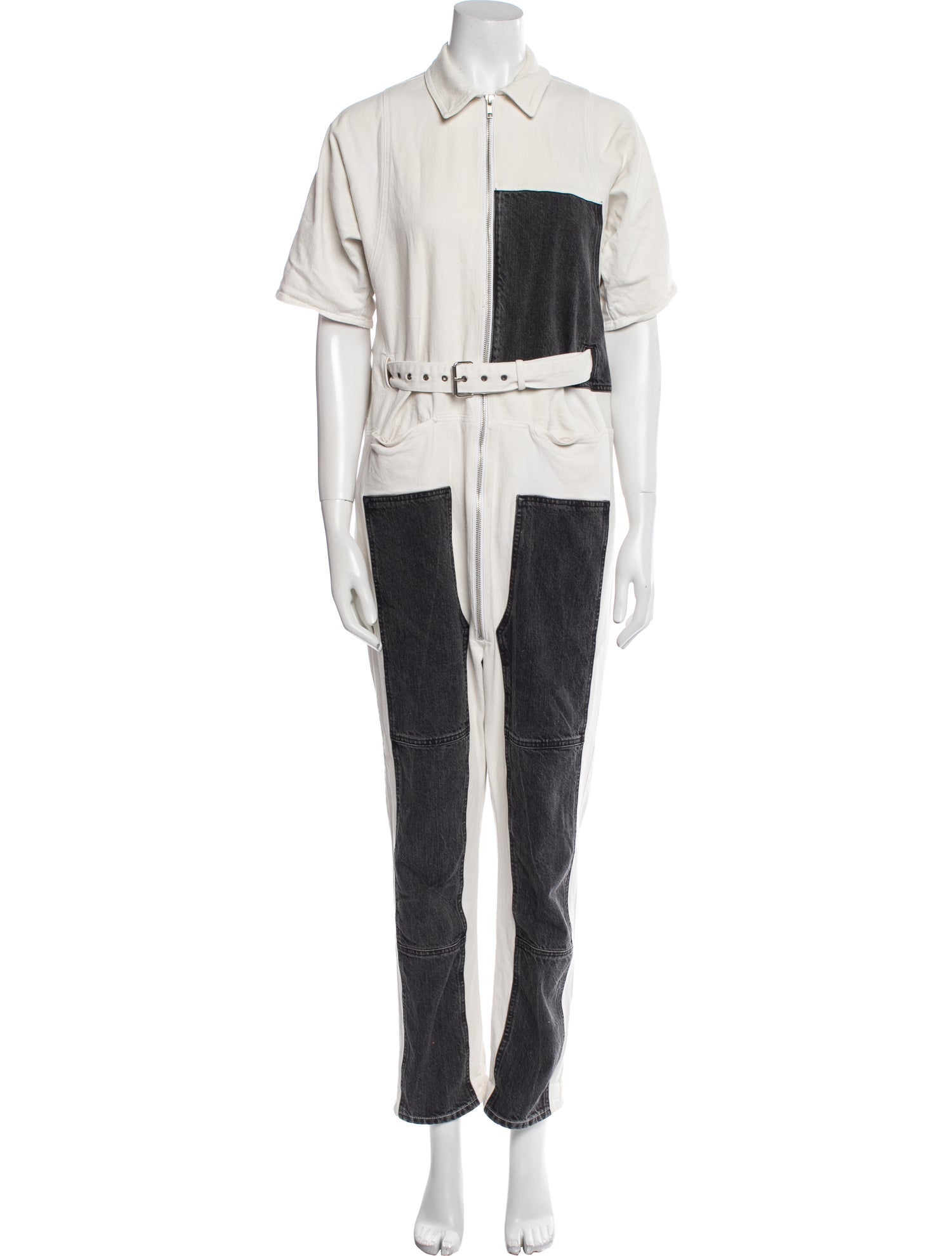 Rachel Comey Colorblock Pattern Mock Neck Jumpsuit