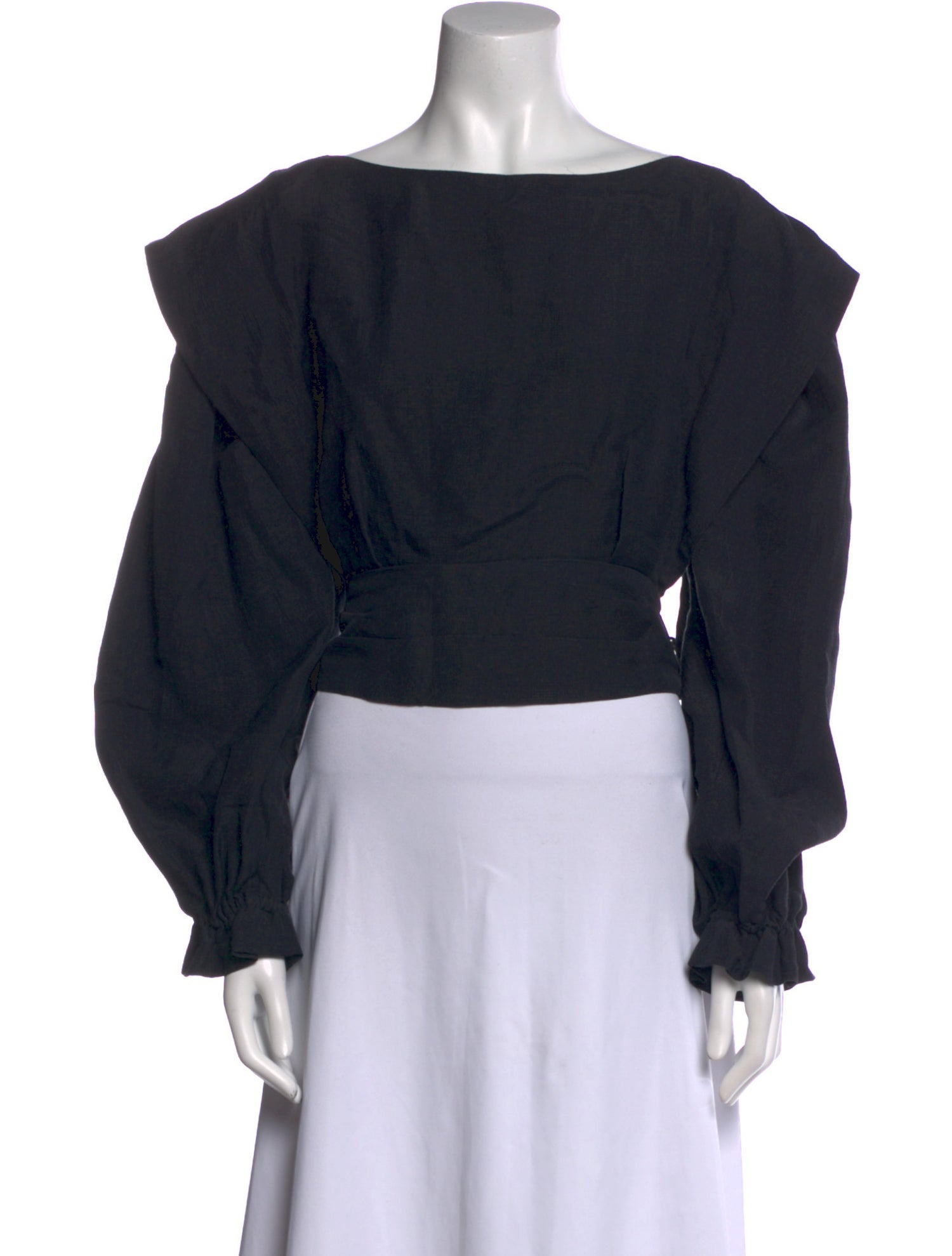 Rachel Comey Bateau Neckline Long Sleeve Crop Top