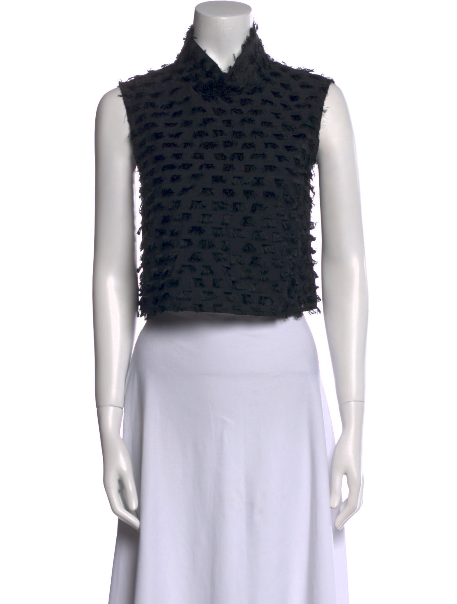 Rachel Comey Lace Pattern Mock Neck Crop Top