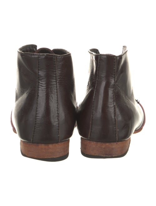 Rachel Comey Patent Leather Colorblock Pattern Lace-Up Boots