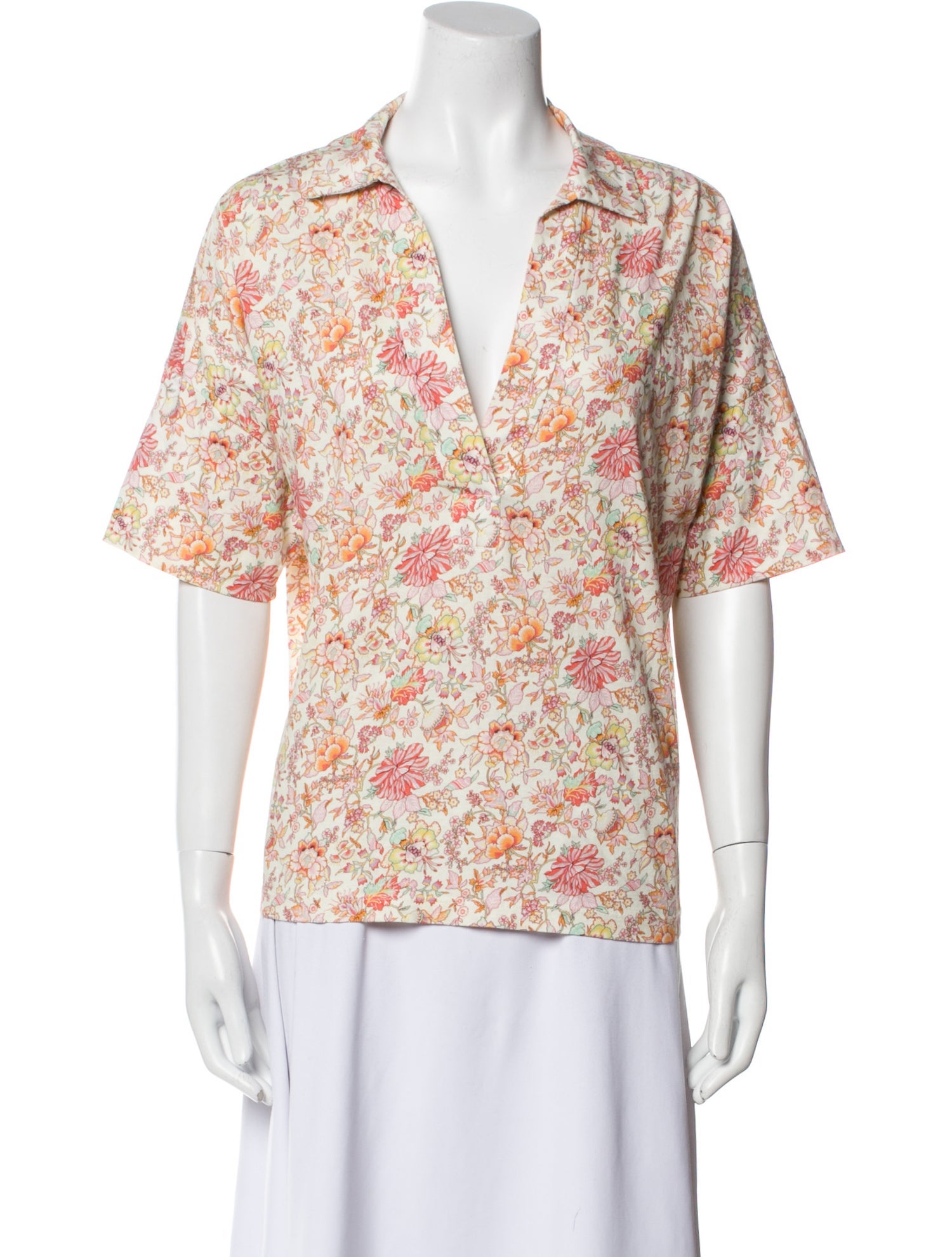 Rachel Comey Floral Print Short Sleeve Blouse