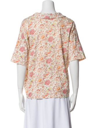 Rachel Comey Floral Print Short Sleeve Blouse