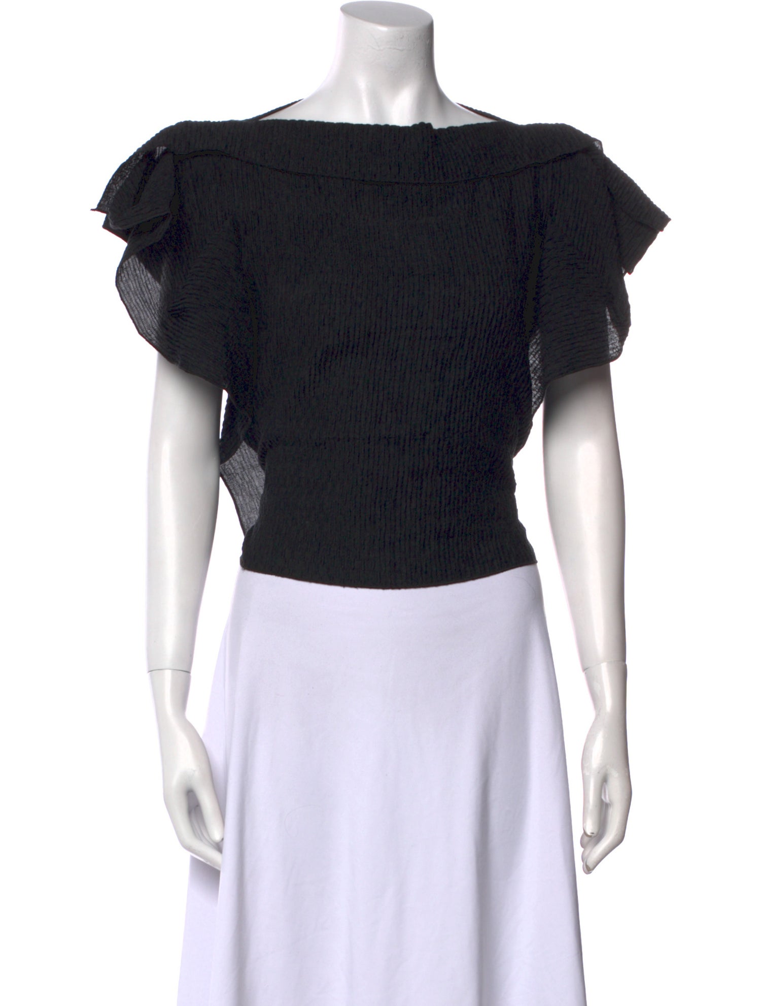 Rachel Comey Off-The-Shoulder Short Sleeve Crop Top