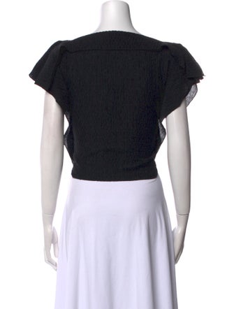 Rachel Comey Off-The-Shoulder Short Sleeve Crop Top