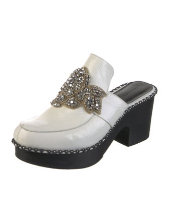 Rachel Comey Patent Leather Crystal Embellishments Mules