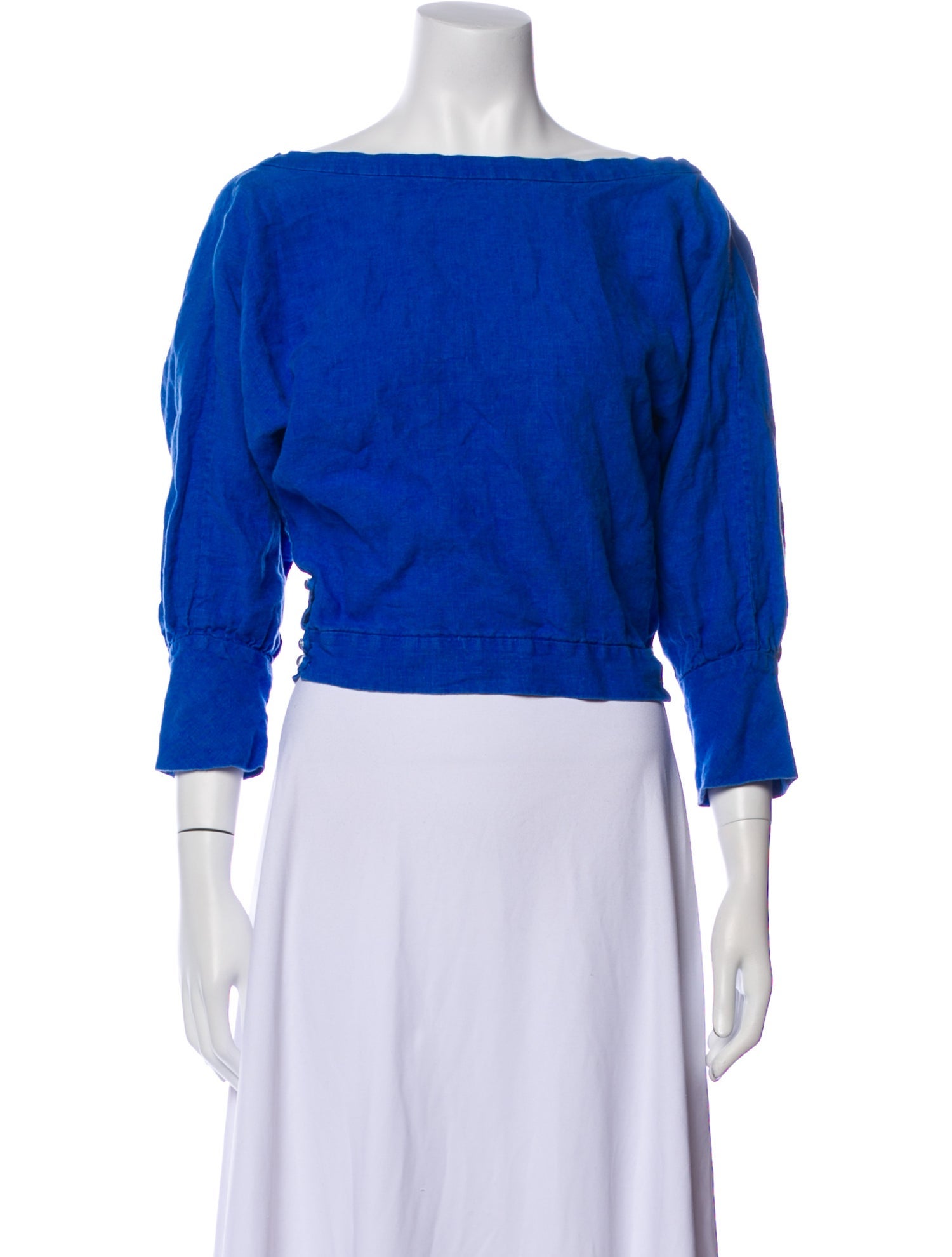 Rachel Comey Linen Bateau Neckline Crop Top