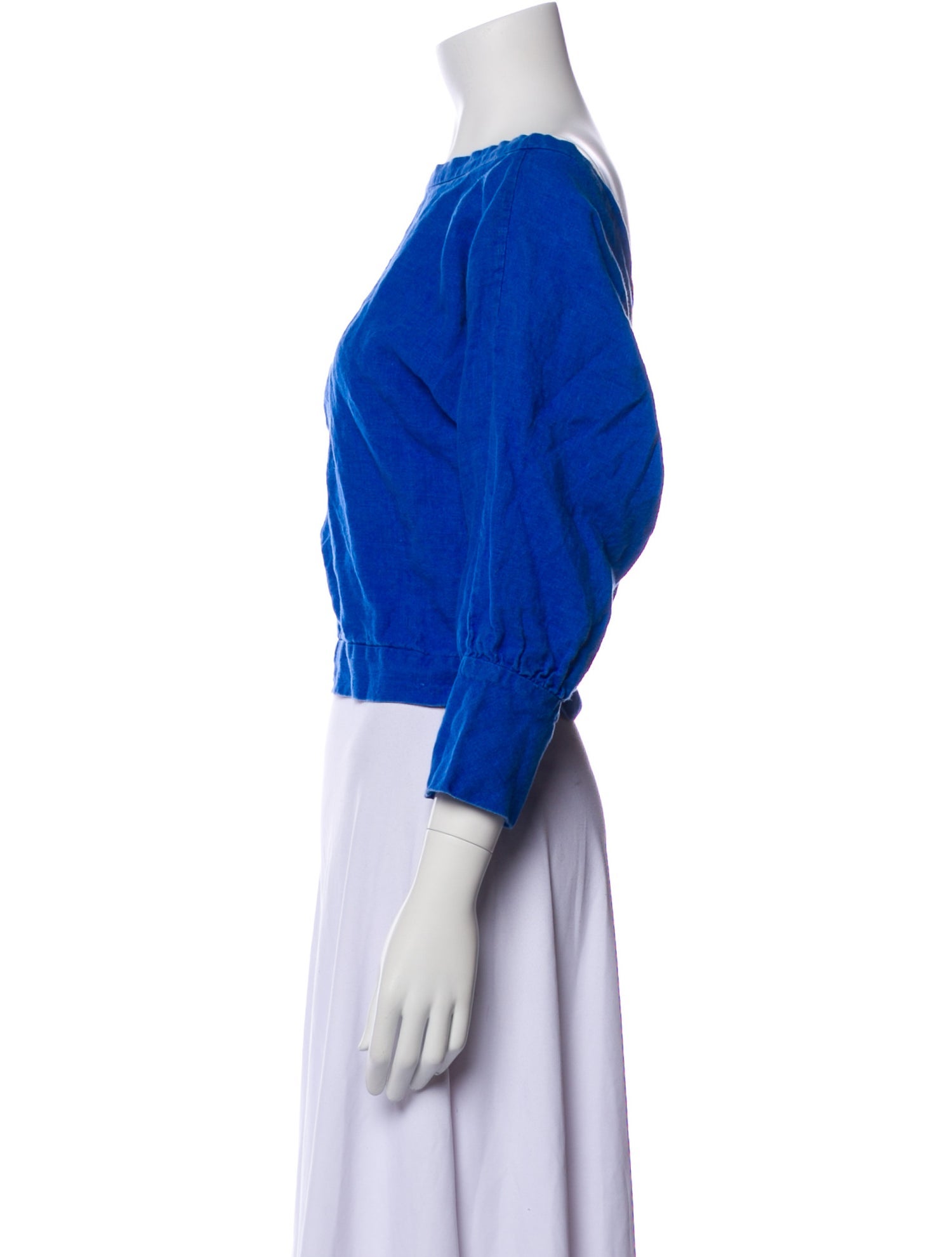 Rachel Comey Linen Bateau Neckline Crop Top