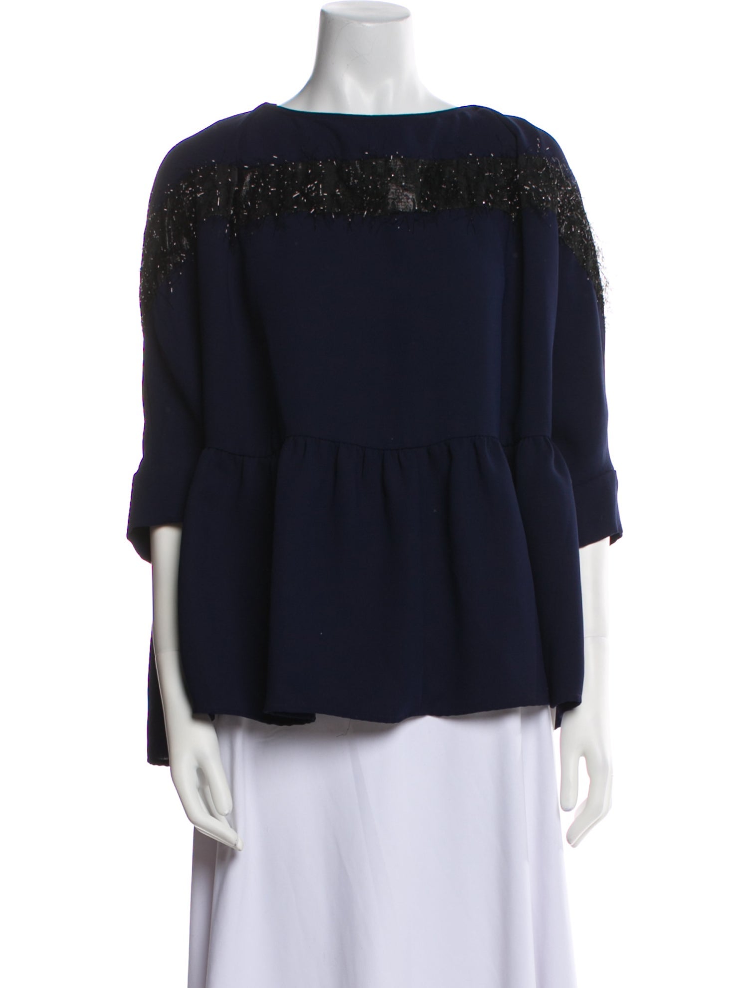 Rachel Comey Bateau Neckline Three-Quarter Sleeve Blouse