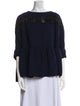 Rachel Comey Bateau Neckline Three-Quarter Sleeve Blouse
