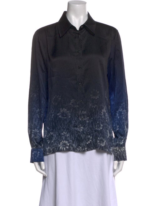 Rachel Comey Silk Floral Print Button-Up Top