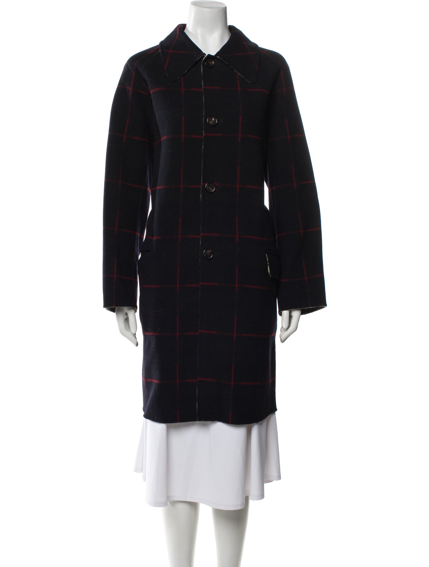 Rachel Comey Wool Plaid Print Peacoat
