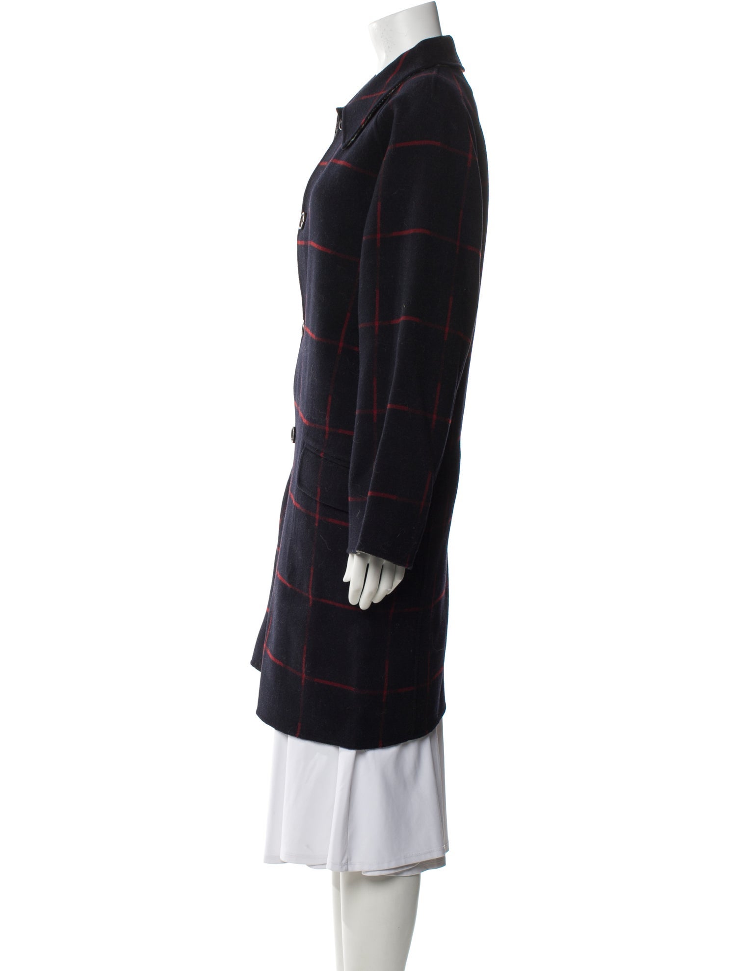 Rachel Comey Wool Plaid Print Peacoat