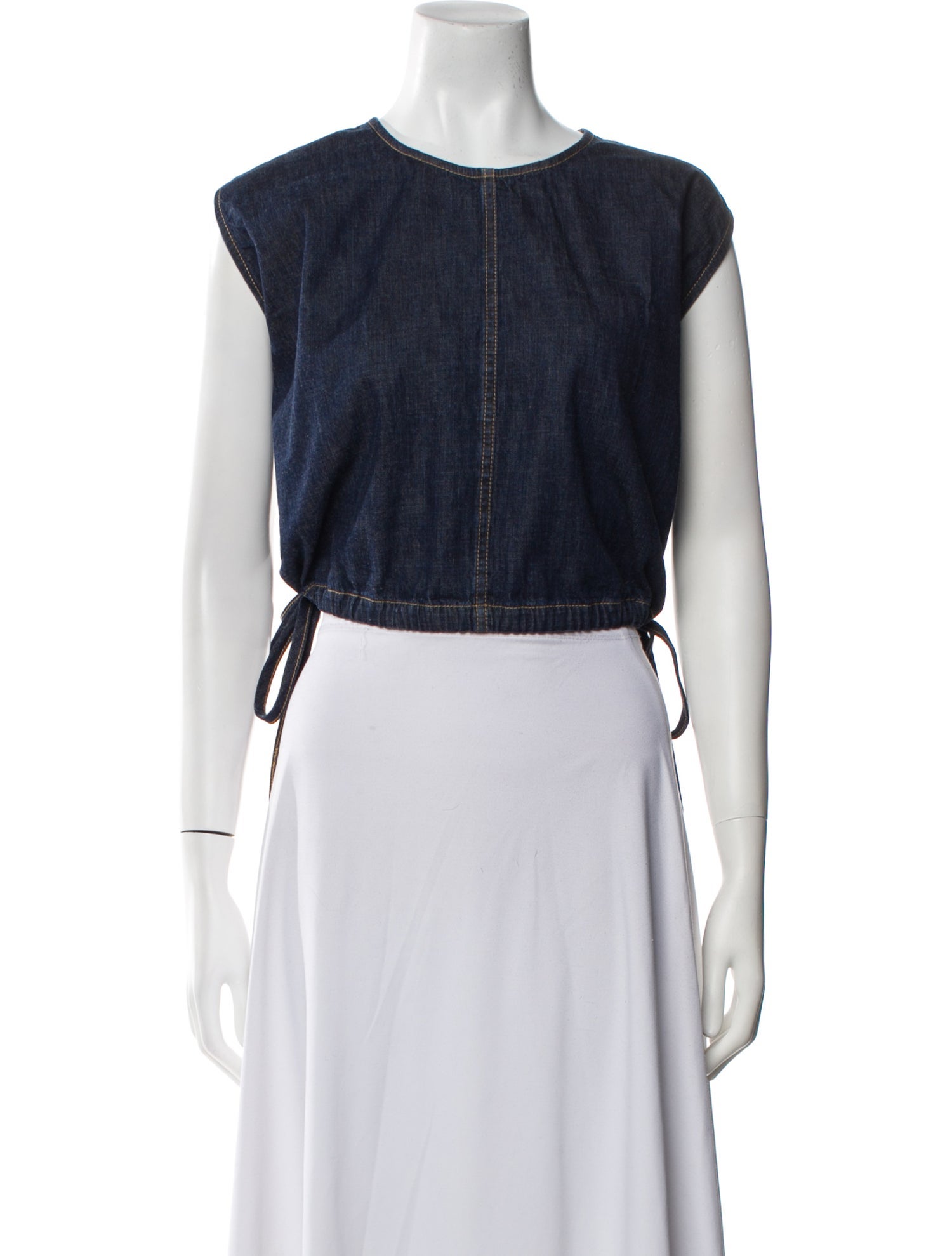 Rachel Comey Scoop Neck Short Sleeve Crop Top