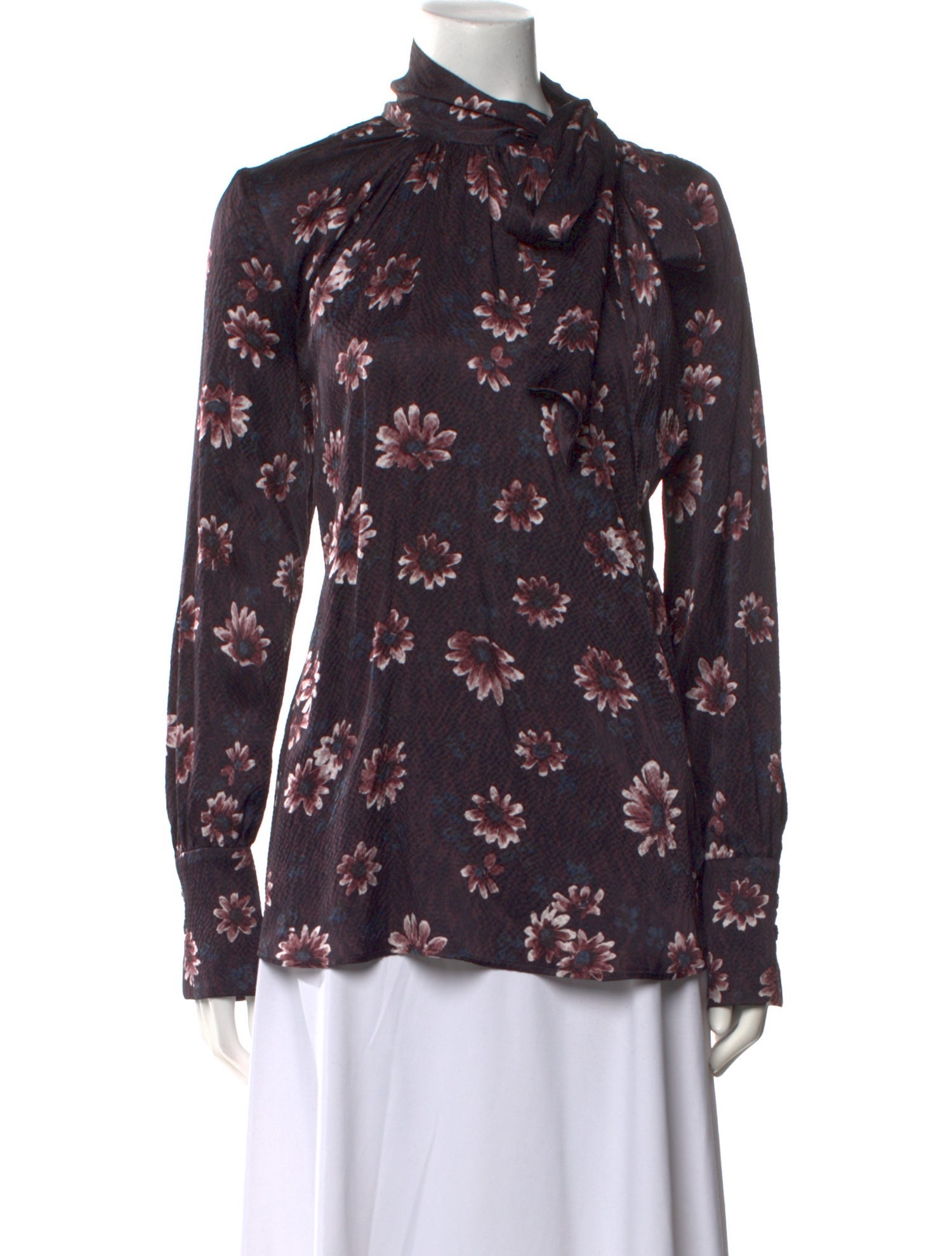 Rachel Comey Silk Floral Print Button-Up Top