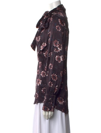Rachel Comey Silk Floral Print Button-Up Top