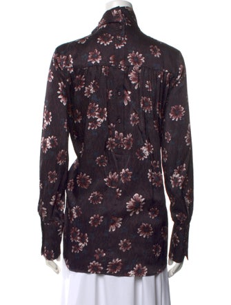 Rachel Comey Silk Floral Print Button-Up Top