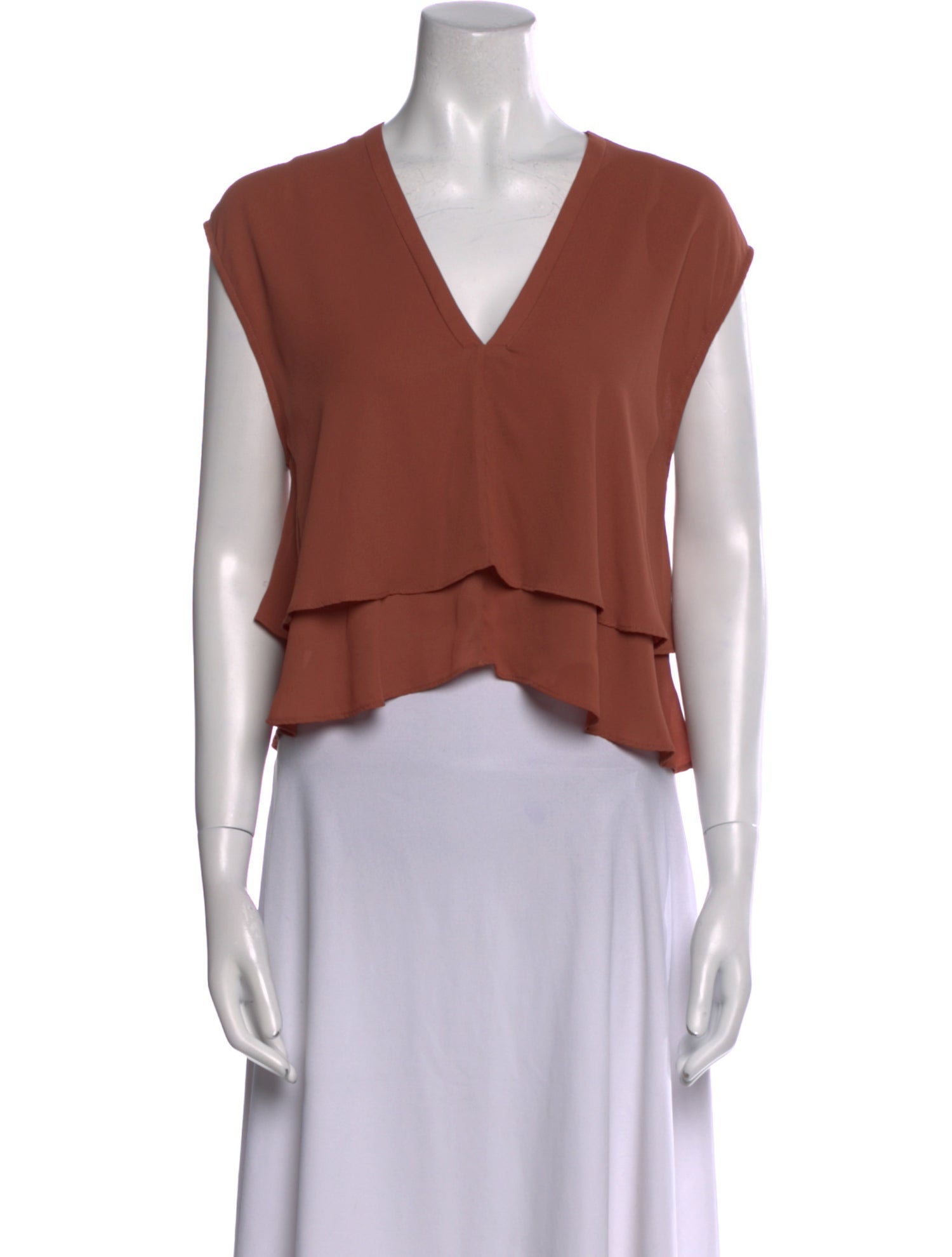 Rachel Comey Silk V-Neck Crop Top